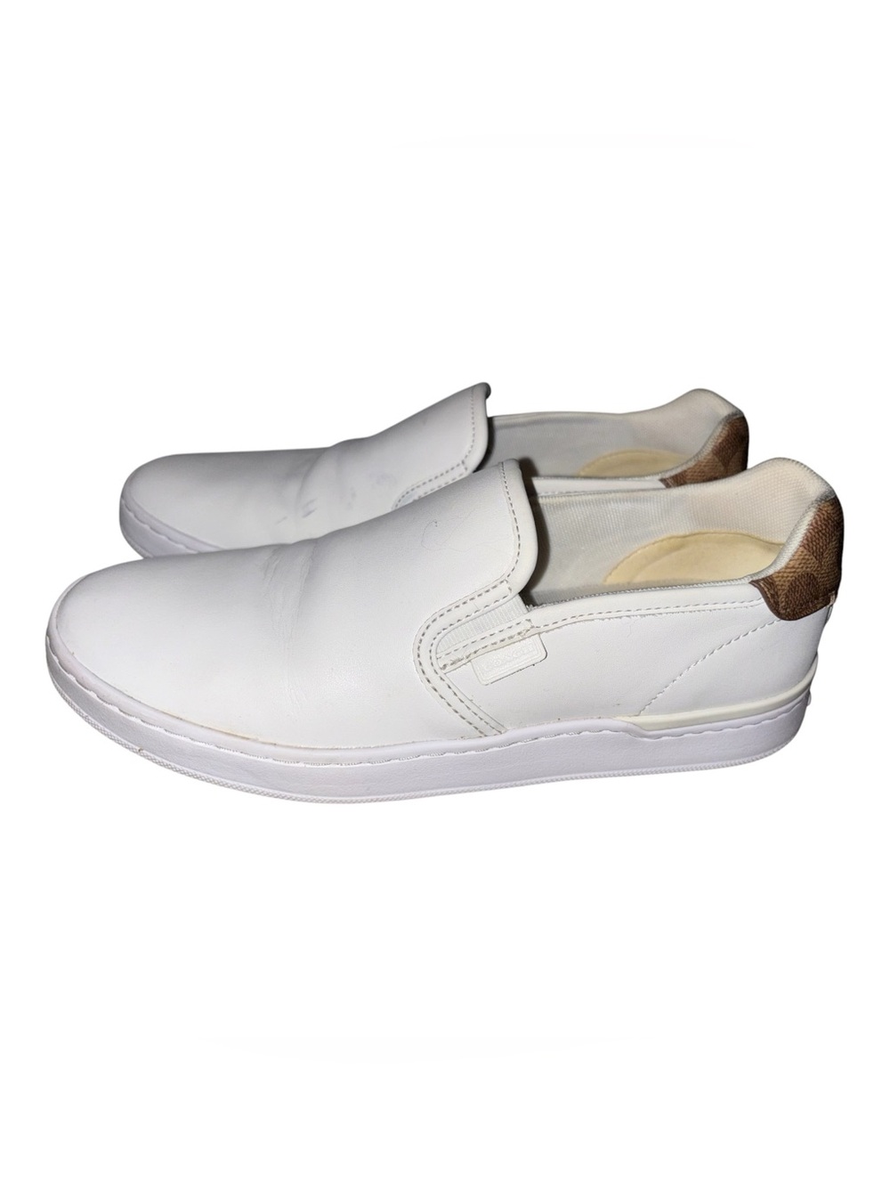 Coach Walker white slip-on leather sneakers